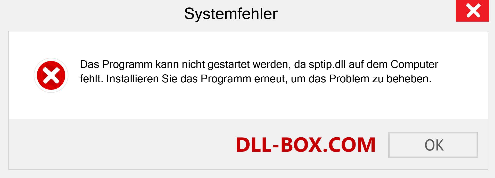 sptip.dll-Datei fehlt?. Download für Windows 7, 8, 10 - Fix sptip dll Missing Error unter Windows, Fotos, Bildern